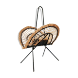Vintage rattan magazine holders