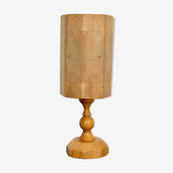 Lampe de table en bois, design suédois Leif Wikner Persåsen Oviken