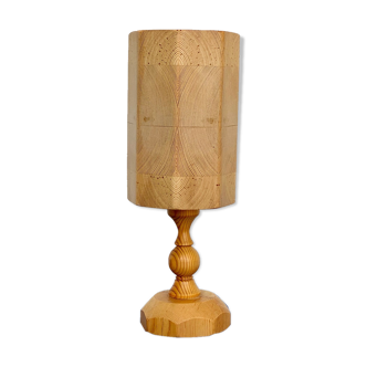 Lampe de table en bois, design suédois Leif Wikner Persåsen Oviken