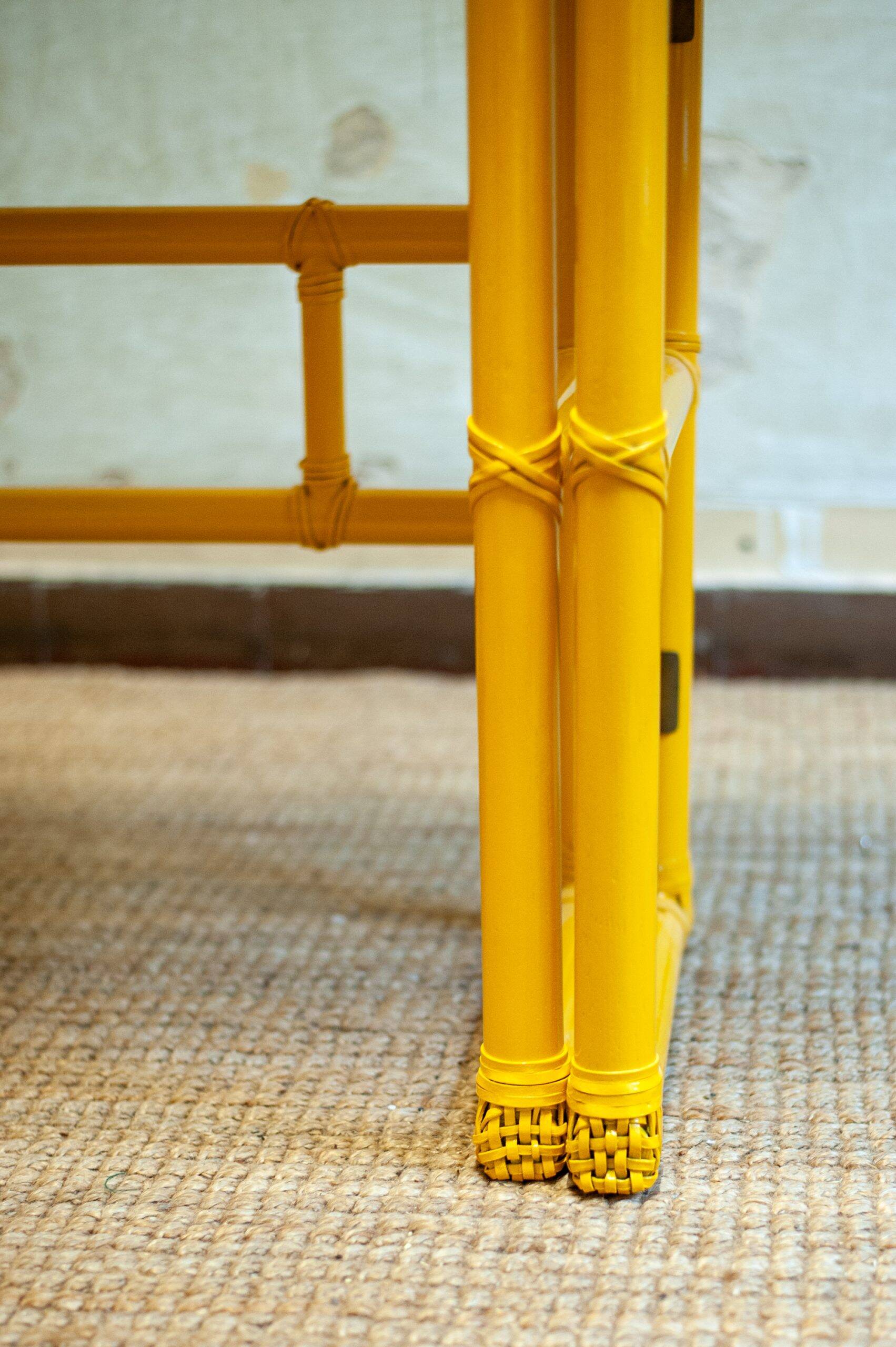Yellow Lacquered Mcguire Console With Flip-Top Surface – San Francisco, 197