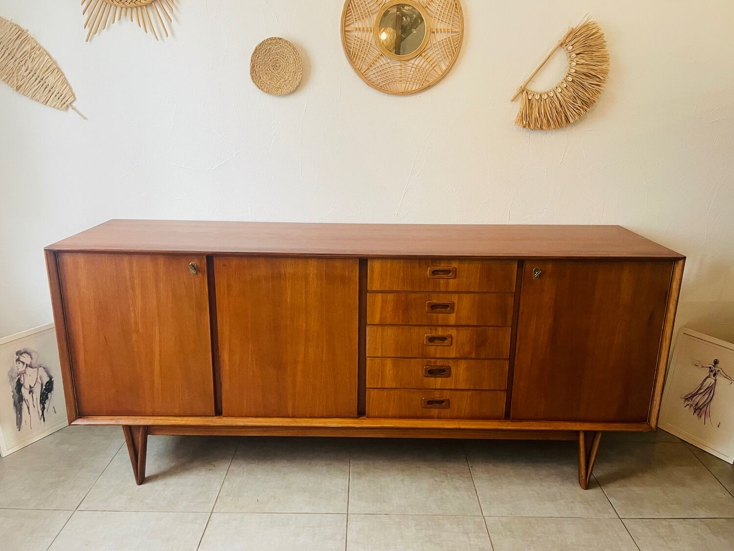 Vintage sideboard from 1962, signed