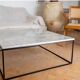 Square coffee table white carrara marble 100x100