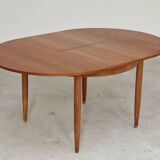 Round extending table, light oak, East Germany, 1960s
