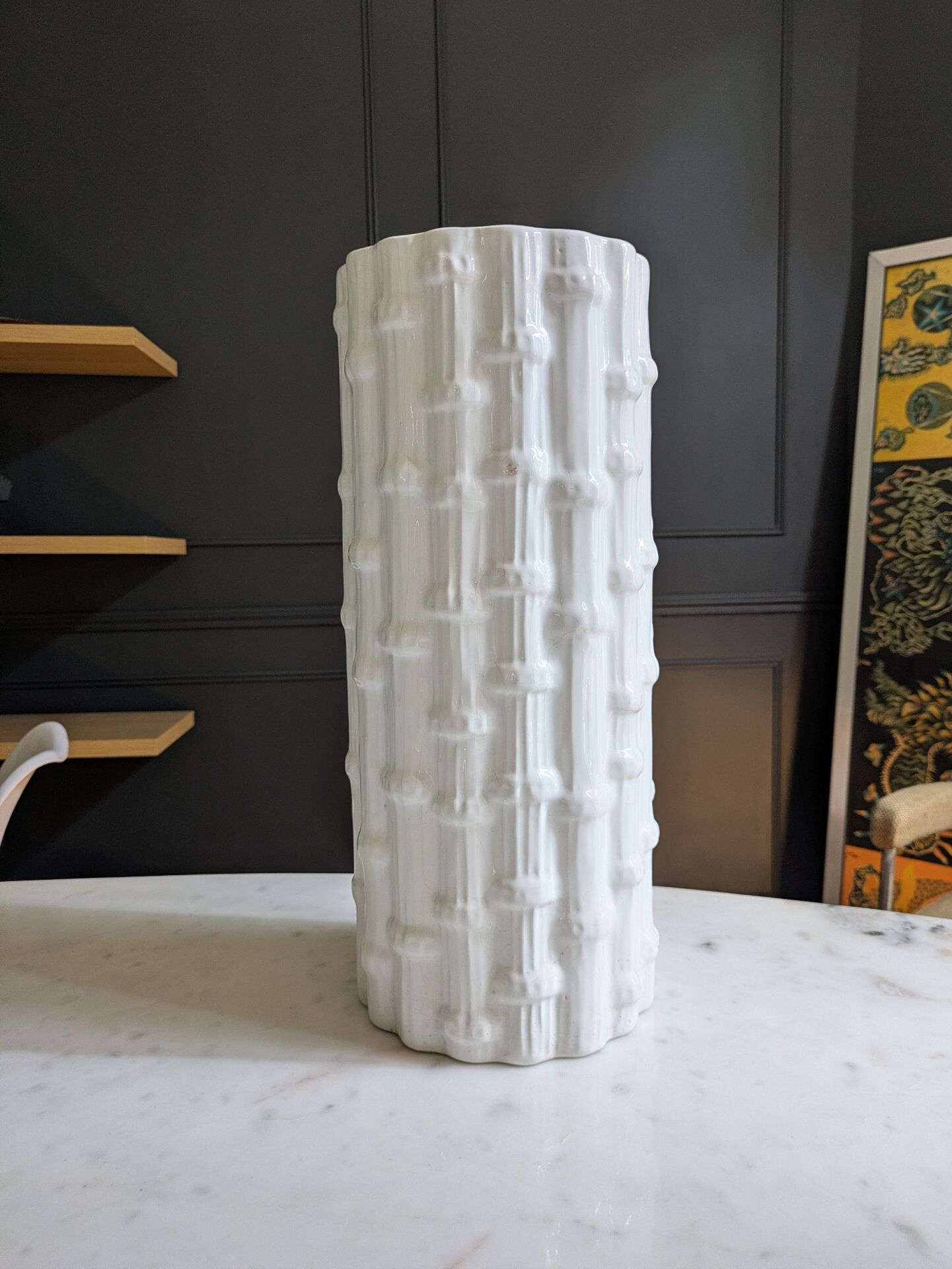 Vintage Italian ceramic cache pot "bamboo"