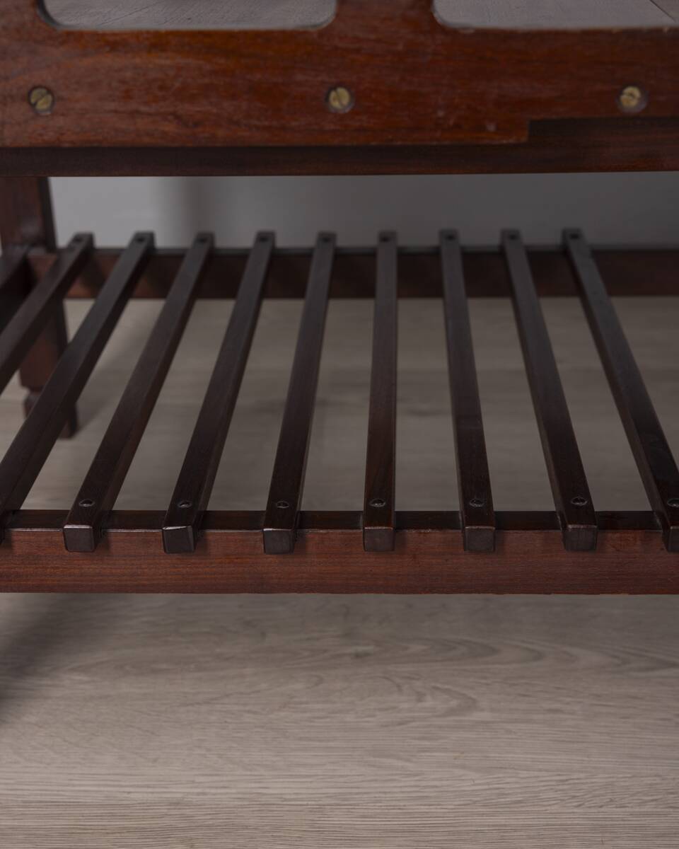 Vintage 1960s coffee table with pull-out tray, Italian design