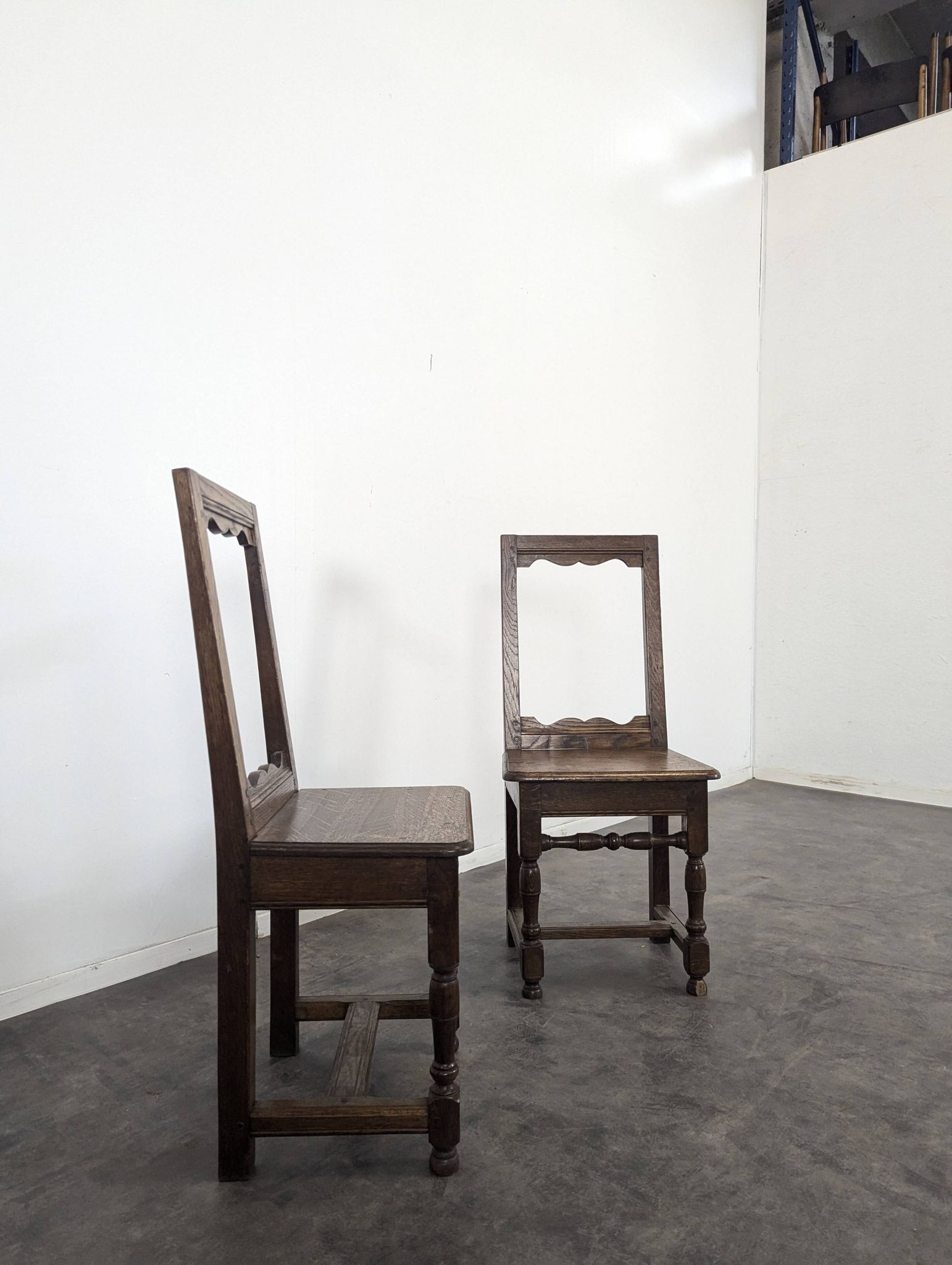 Pair of Lorraine oak chairs