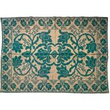 Romanian carpet green and yellow made by hand in wool