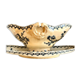 Saucière Gien en terre de fer, service "Chardons"