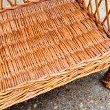 Occasional table, wicker side table.