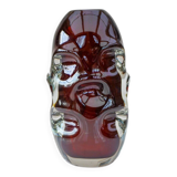 Mid-century modern handmade crystal vase in dark red by Börne Augustsson for Åseda