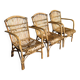 Set of 3 rattan armchairs from the 1970s France