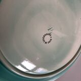 Set of 9 modernist turquoise earthenware plates from 1950 by Villeroy & Boch.