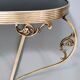 Vintage Wall Mounted Brass Console Table With Demilune Black Glass Top, Italy