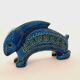 Rabbit statue, vintage, Aldo Londi for Bitossi, Rimini blue series