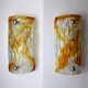 Pair of Murano Mazzega wall lamps, orange frosted glass, Italy, 1960