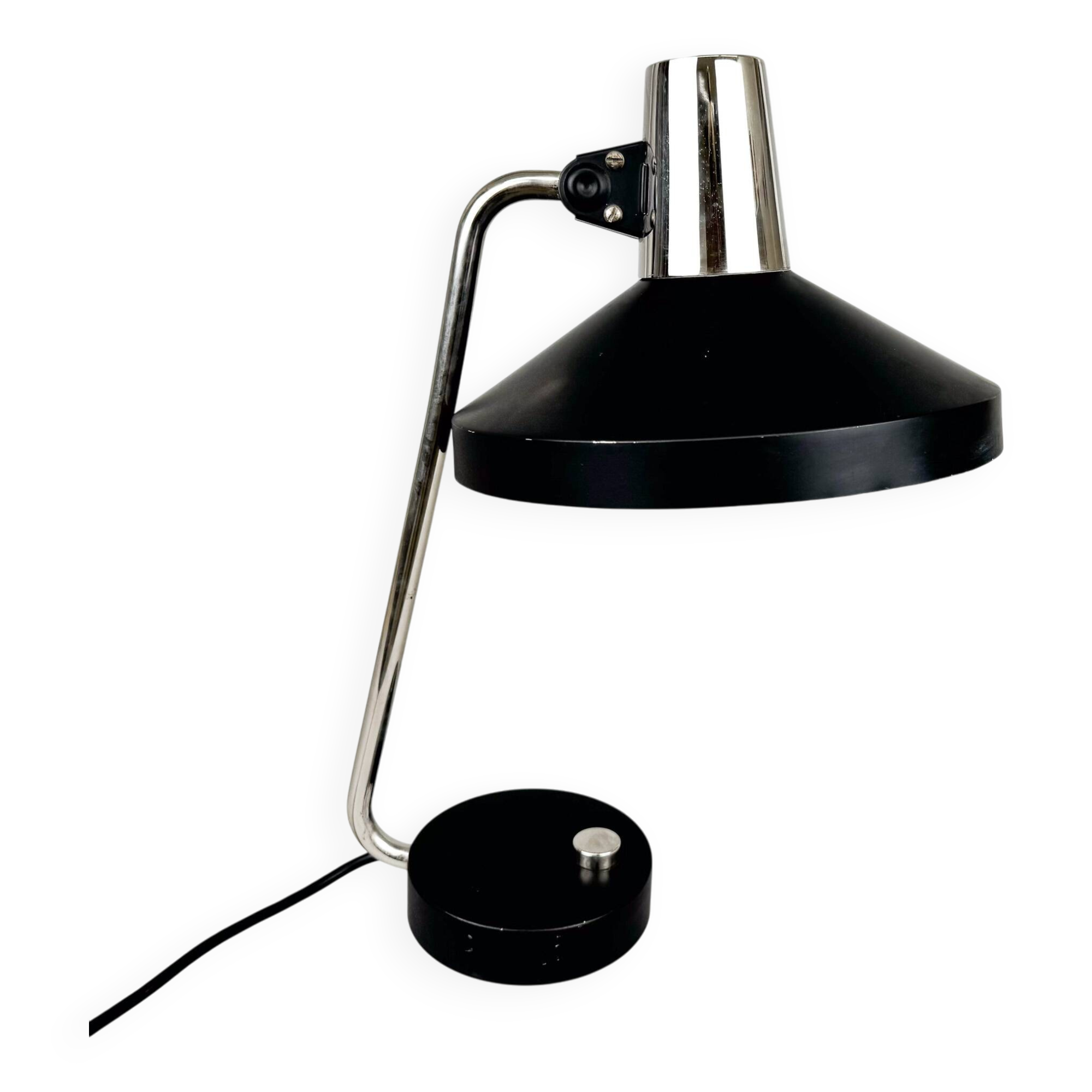 Mid Century Chrome & Metal Adjustable Table Lamp, 1970s