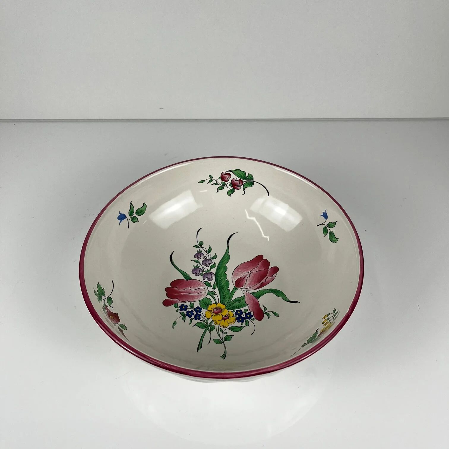 Small salad bowl, lamp model by KG Lunéville, tulip pattern.