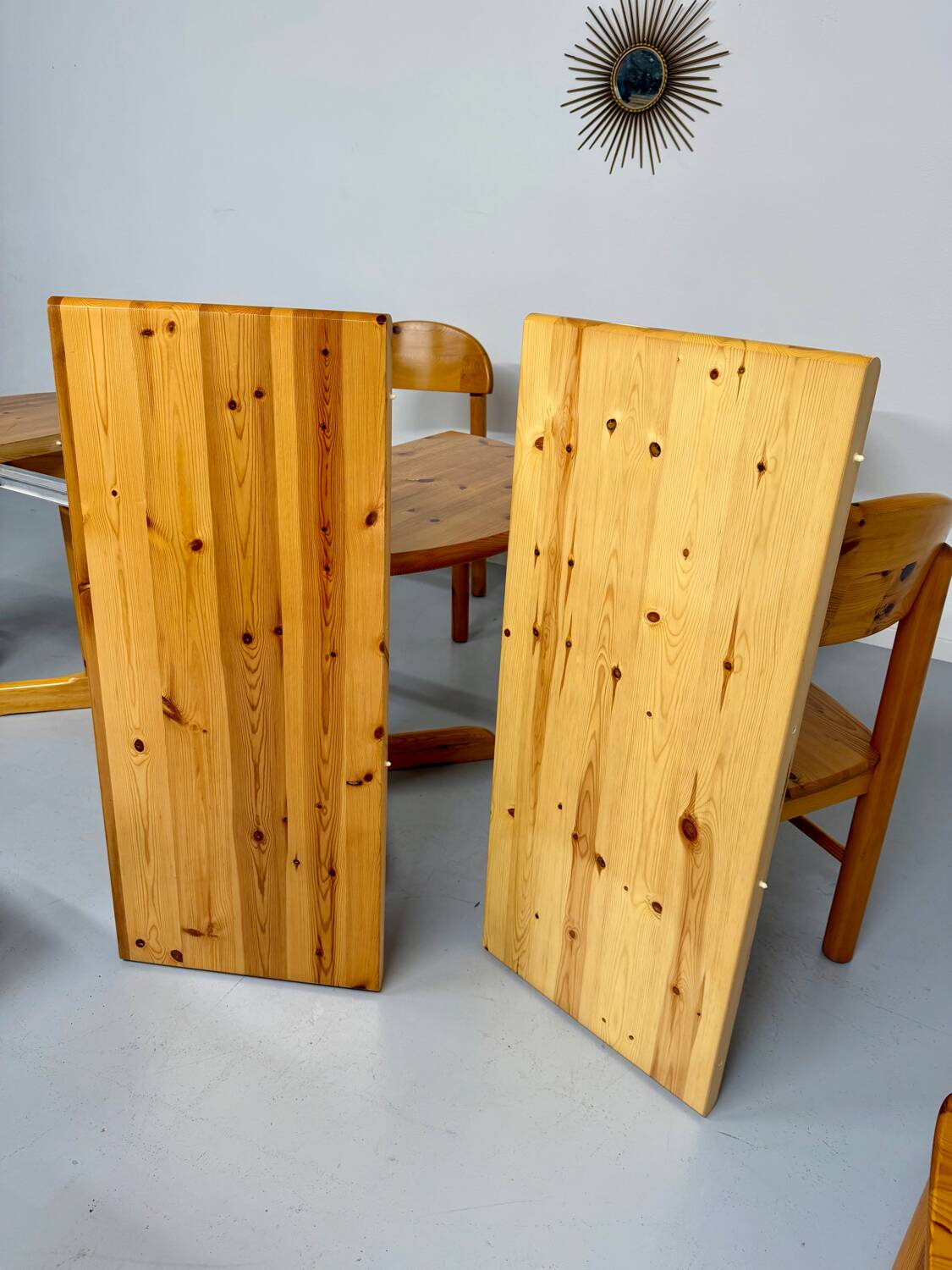 Vintage solid pine table, Scandinavian design by Rainer Daumiller, 1970s