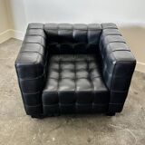 Wittmann Kubus Leather Armchair by Josef Hoffmann, 1980s