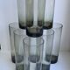 Set of 9 very large glasses in smoked glass 70s