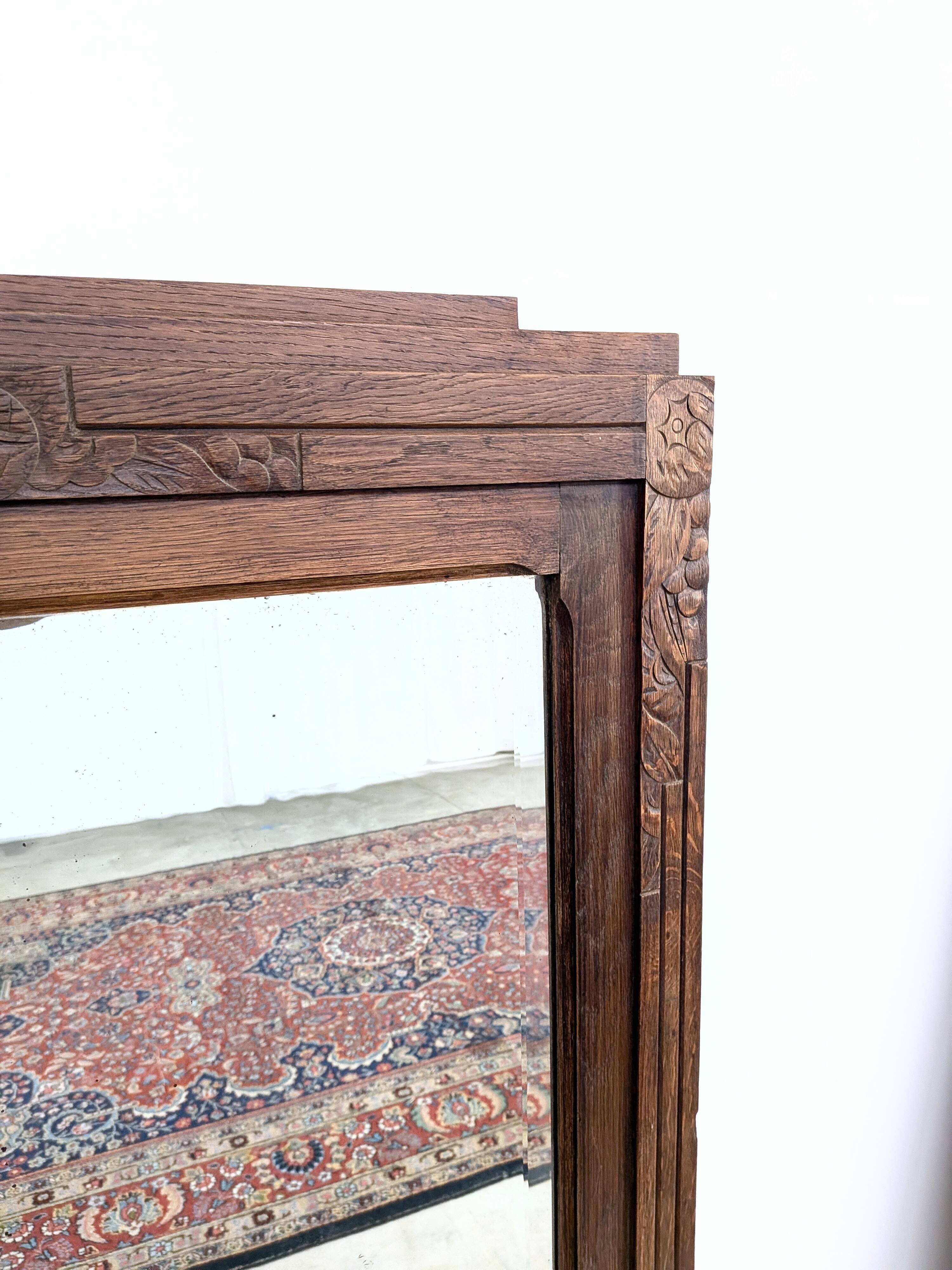 Antique Art Deco trumeau mirror