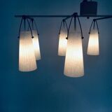 Italian glass and brass chandelier, Italy, 1950s