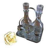 Serviteur complet composé de 5 pièces en verre avec support en inox
