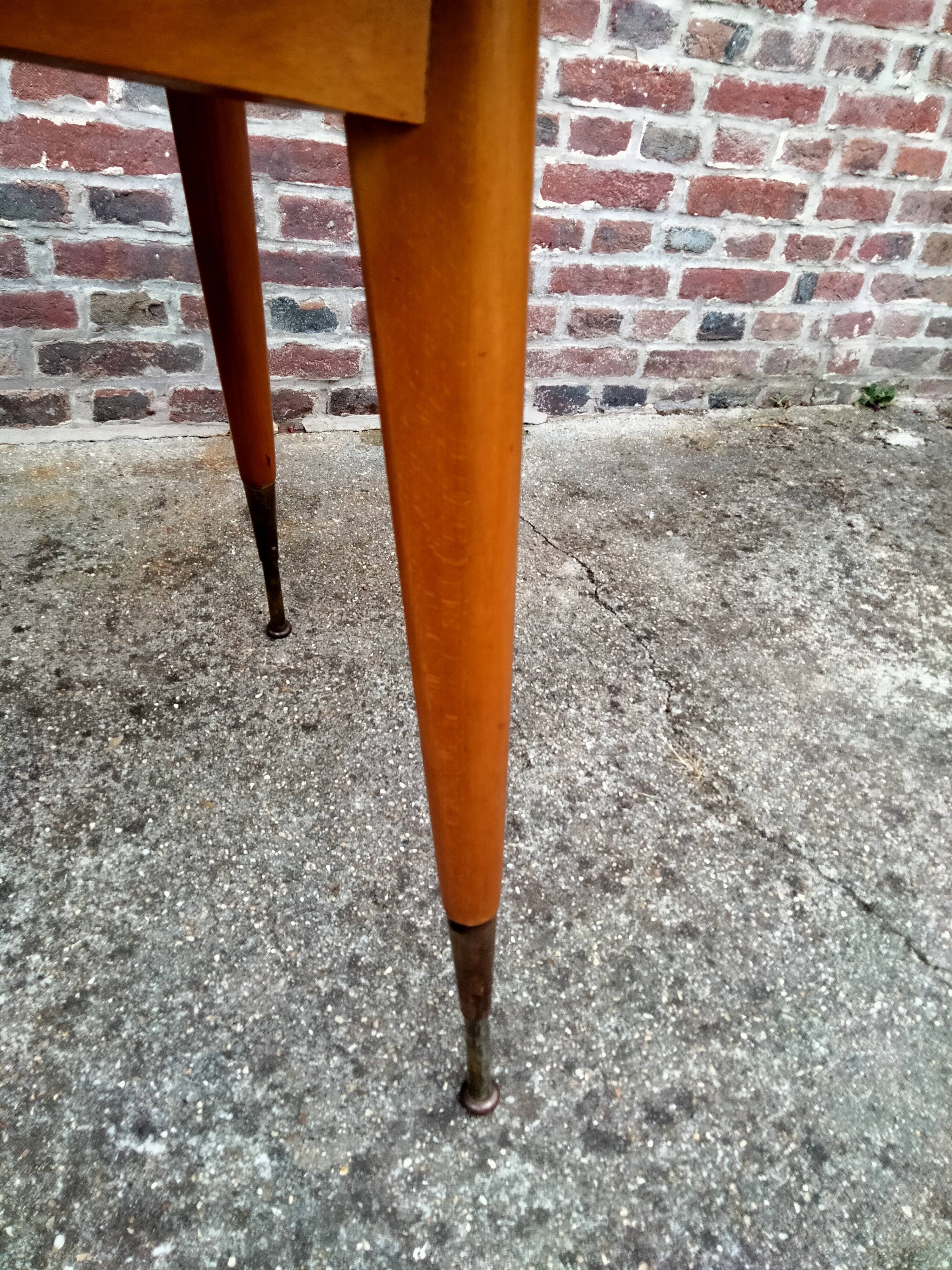 Extendable table with extensions old vintage compass legs design XXeme