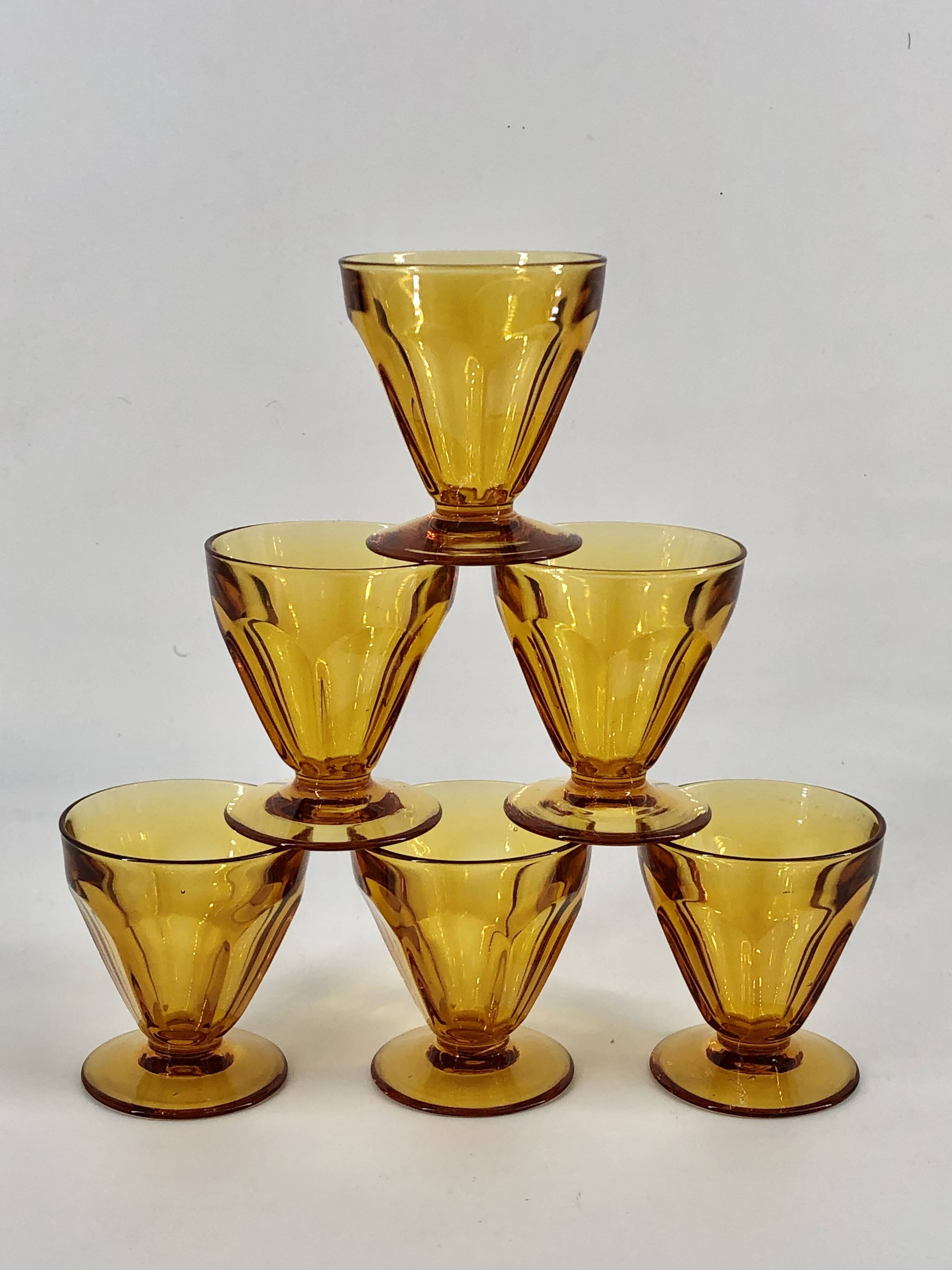 Lot 6 Amber Liqueur Glasses