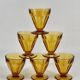 Lot 6 Verres Liqueur Ambre