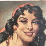 Portrait of the oil basket merchant on canvas 1950