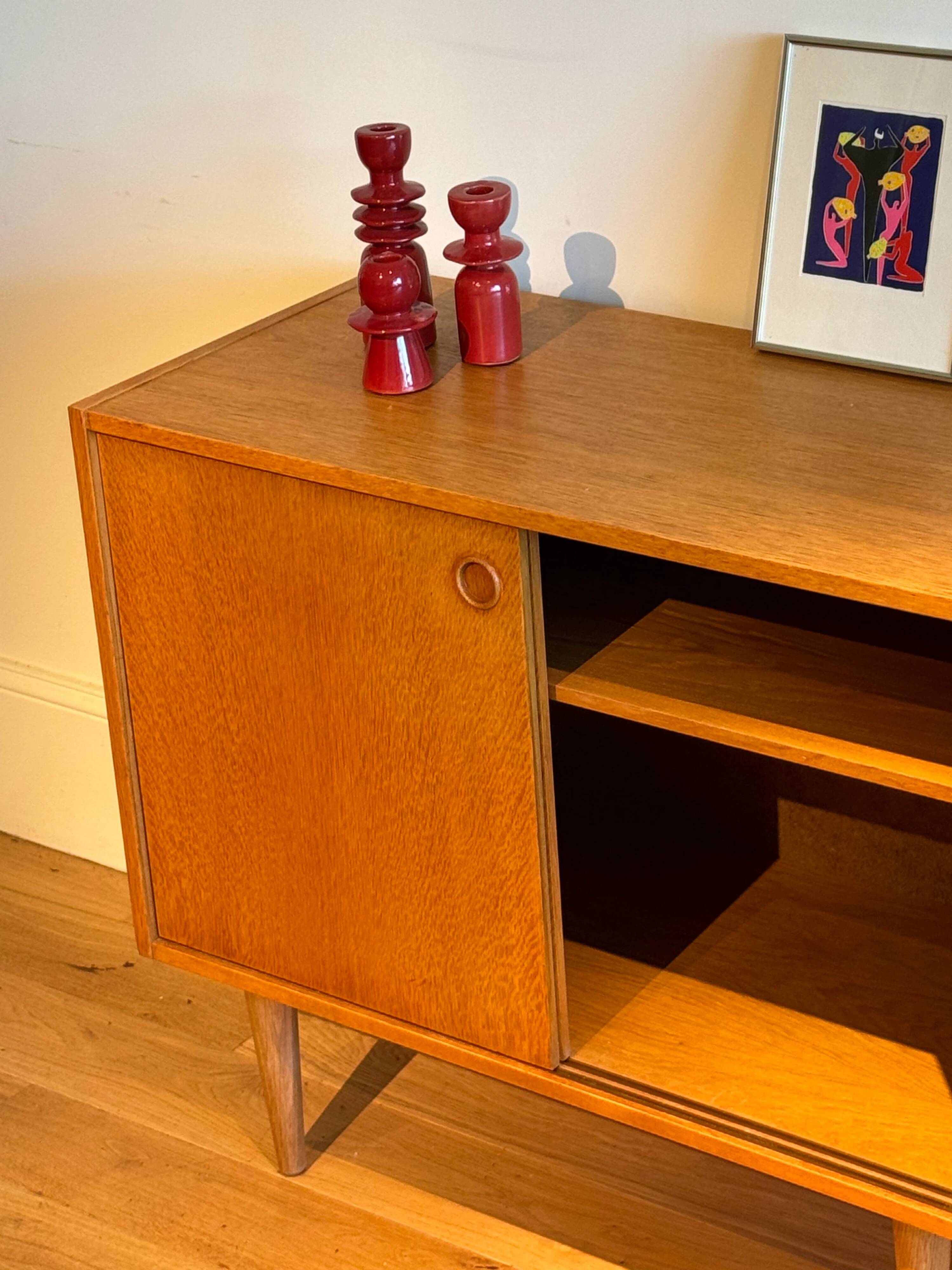 Enfilade scandinave vintage en chêne doré "Anna"