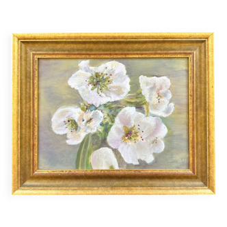 White amaryllis bouquet painting