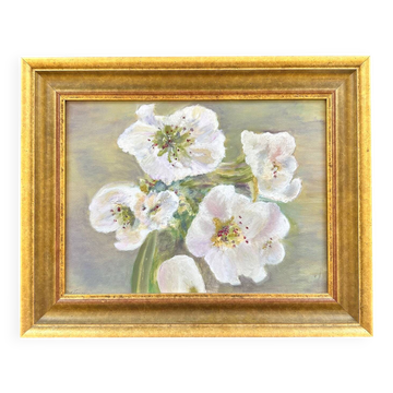 Tableau bouquet d’amaryllis blancs