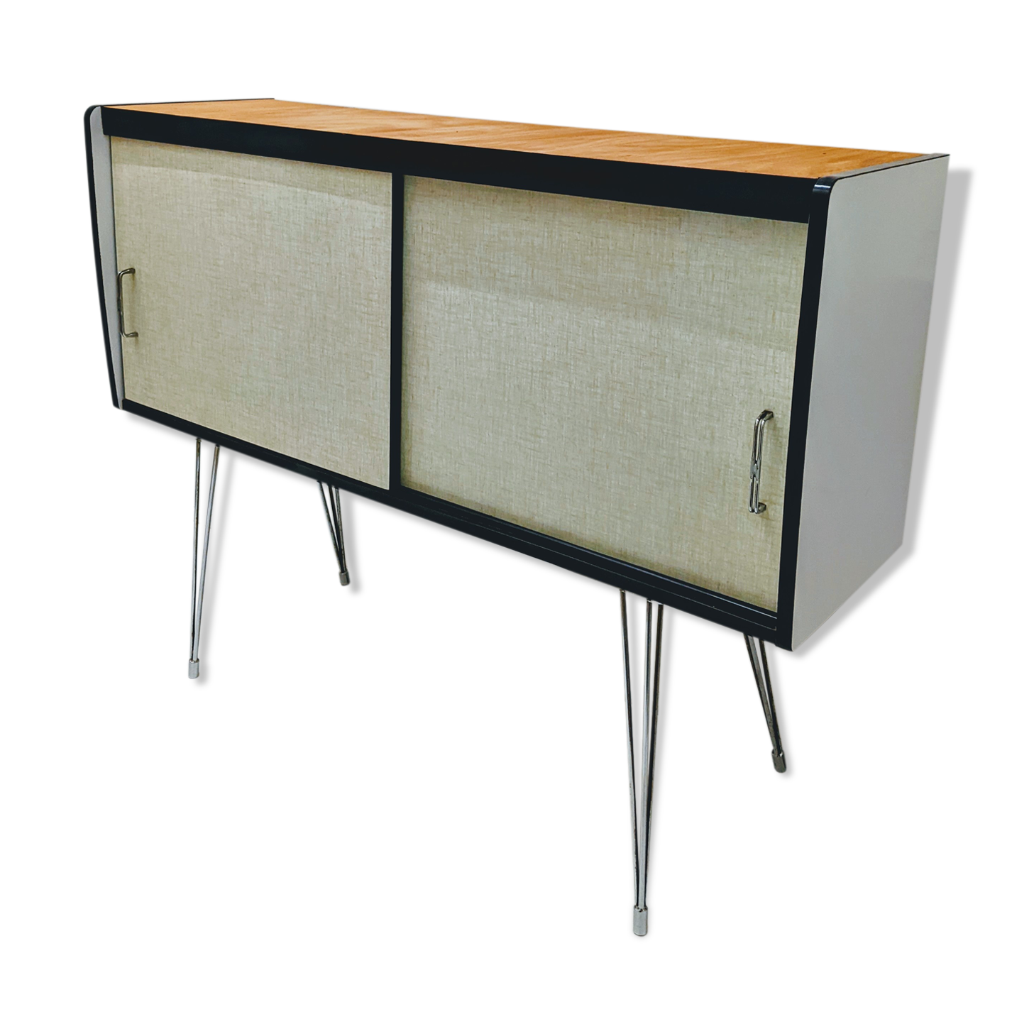 Vintage enfilade in formica / Eiffel feet / sideboard storage cabinet