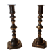 Duo of brass candle holders