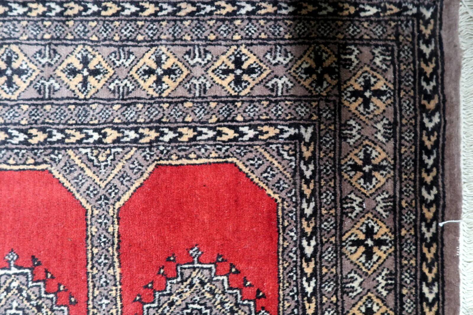 Vintage Uzbek Bukhara rug 92cm x 140cm 1960s