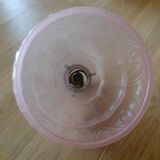Art Deco pendant lamp in pink frosted glass