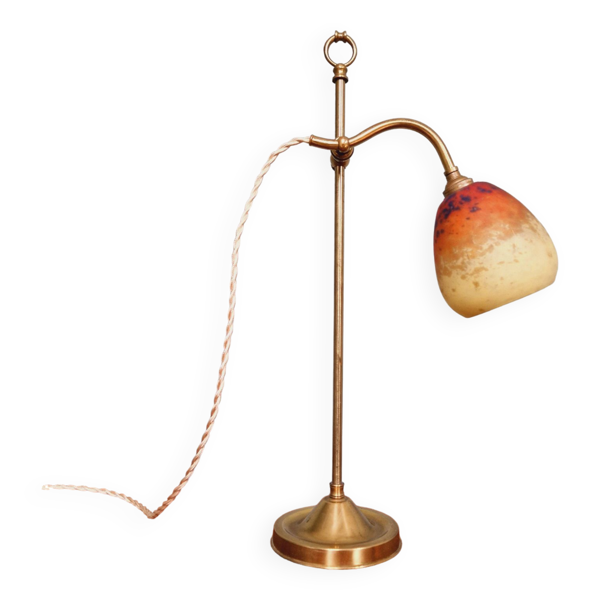 Art Deco desk lamp, glass signed Schneider, 1920s