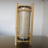 Bamboo lamp lampshade tubular years 70 80