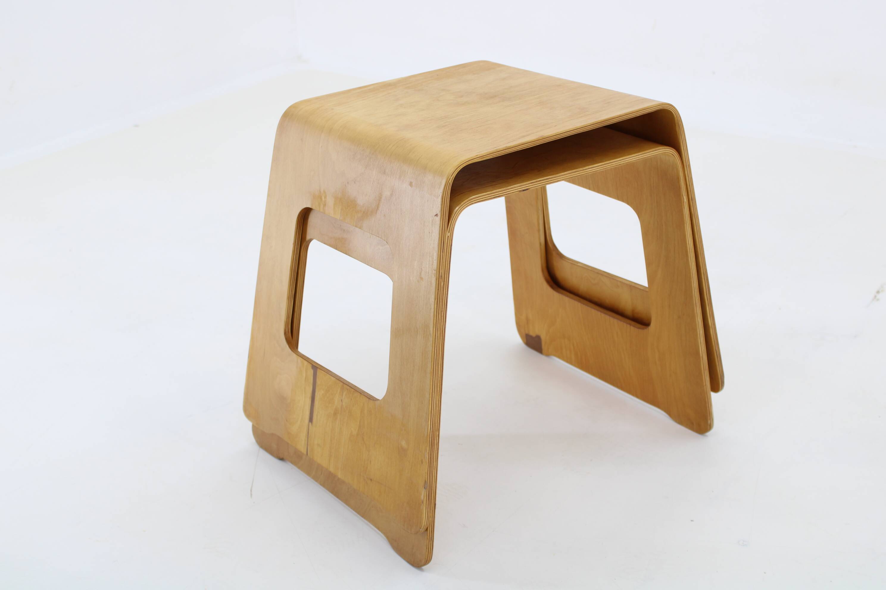 1990s Lisa Norinder Pair of Wooden Stools for Ikea, Sweden
