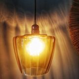 Lampe baladeuse en verre vintage