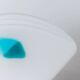 Murano glass table lamp - shell silhouette, frosted glass with blue detail - postmodern Memphis style, 1980s Italy - bedside lamp, gift idea