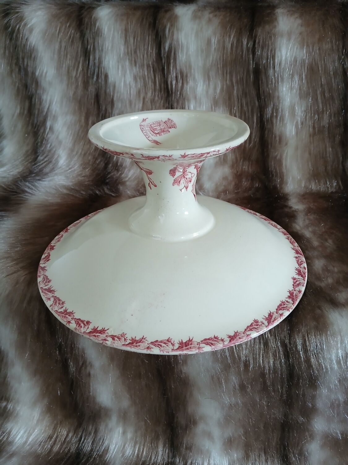 Antique compote dish in Gien ironstone.