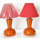 Paire de lampes de table verre orange 1960's