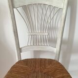 Vintage painted mulched lyre chair