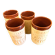 Four hand-sculpted ceramic glasses