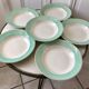 Lot de 6 assiettes creuses Longchamp couleur Céladon années 50