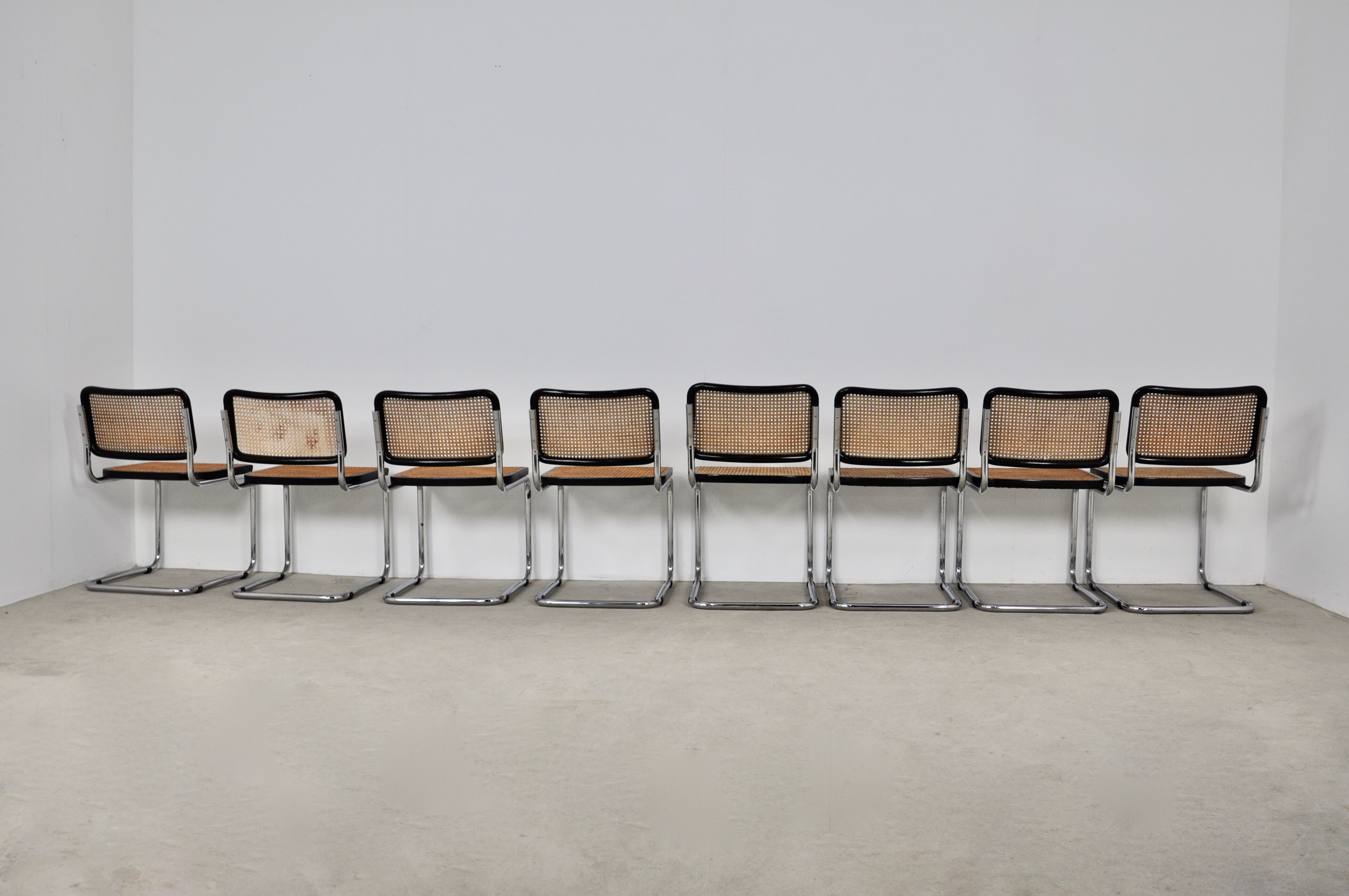 Knoll International Dinning chairs by Marcel Breuer 1980S Set8