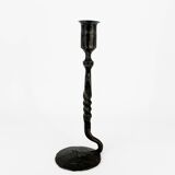Signed wrought iron candle holder